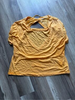 We The Free Mustard Yellow Crisscross Back Short Sleeve Tee